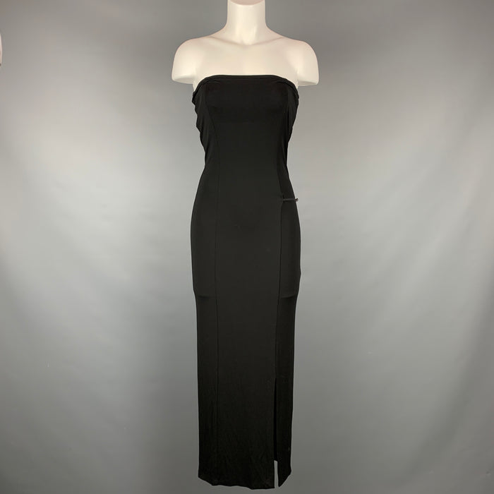 ZAMASPORT for GUCCI Size 2 Black Rayon Strapless Long Dress