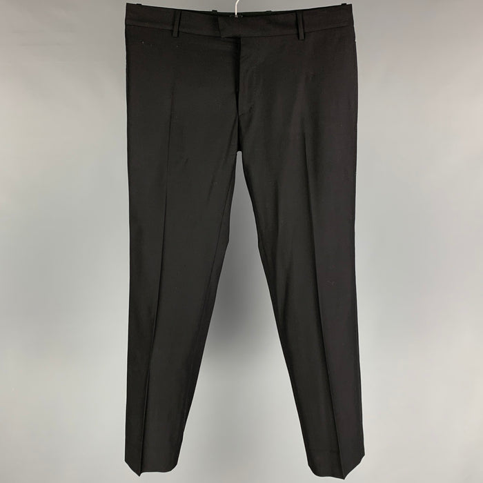 ALEXANDER MCQUEEN Size 32 Black Wool Flat Front Dress Pants