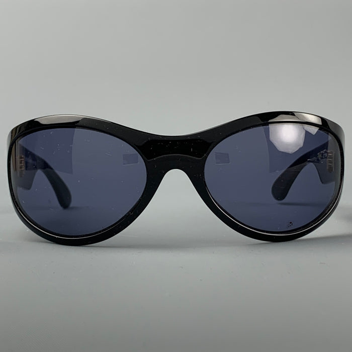 GIORGIO ARMANI Black Acetate Oval Sunglasses