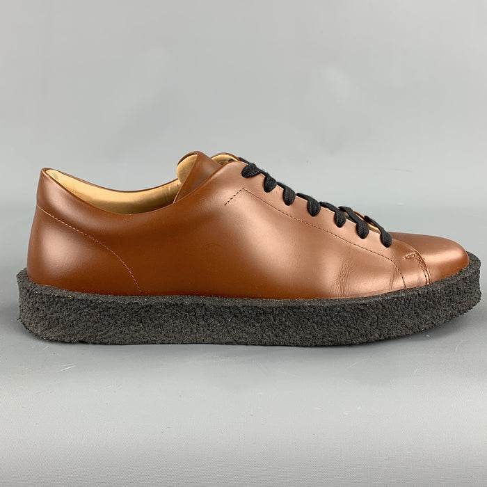 JIL SANDER Size 10 Whiskey Brown Leather Rubber Sole Lace Up Shoes