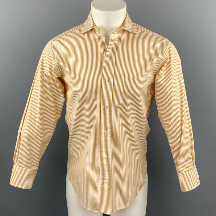 BLACK FLEECE Size XS Gold Stripe Cotton Button Fly Long Sleeve Shirt