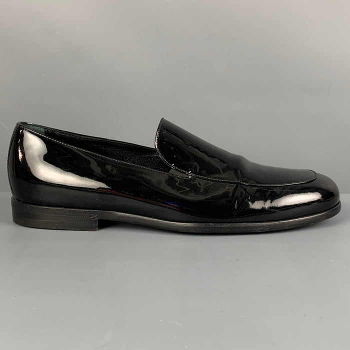GIORGIO ARMANI Size 8.5 Black Leather Slip On Loafers