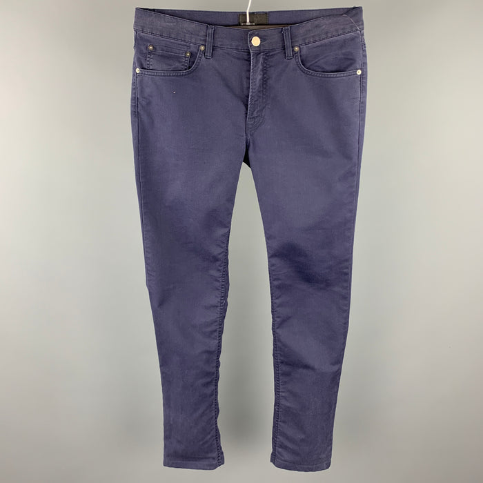 ACNE STUDIOS Size 34 Navy Cotton Blend Zip Casual Pants