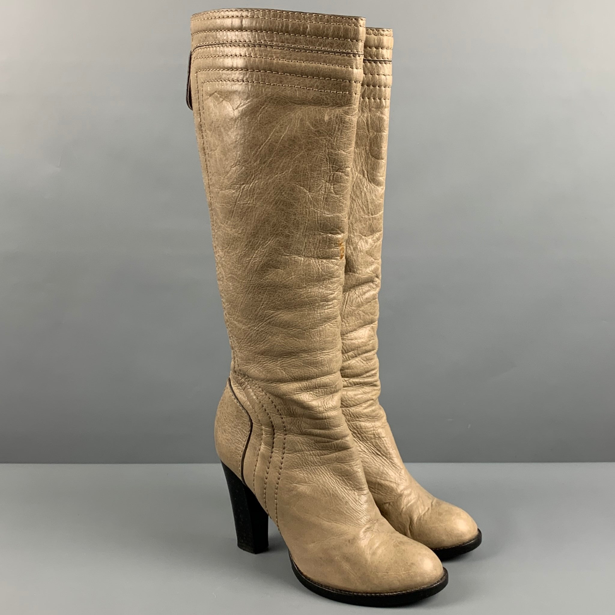 Chloe leather on sale knee high boots