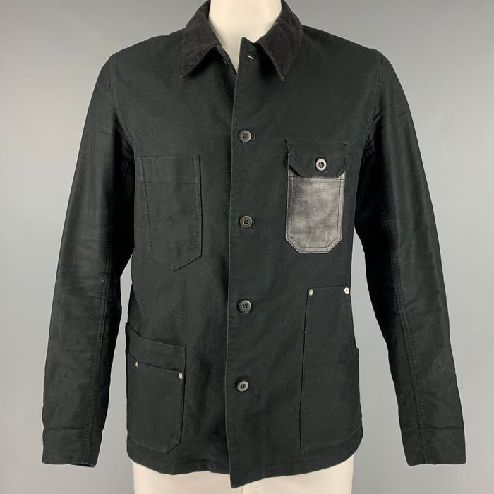 JUNYA WATANABE Size L Black Mixed Fabrics Cotton Worker Jacket