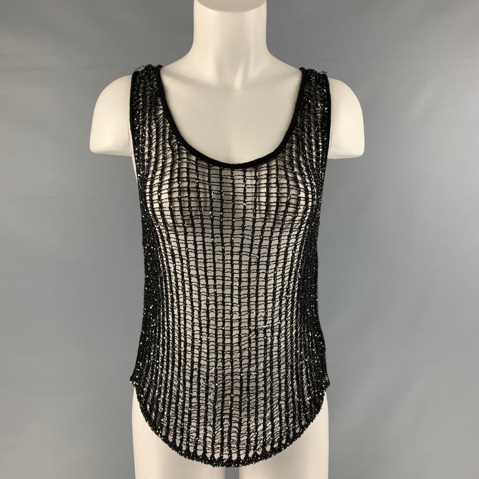 SAINT LAURENT Size XS Polyester Blend Knitted Tank Black Casual Top