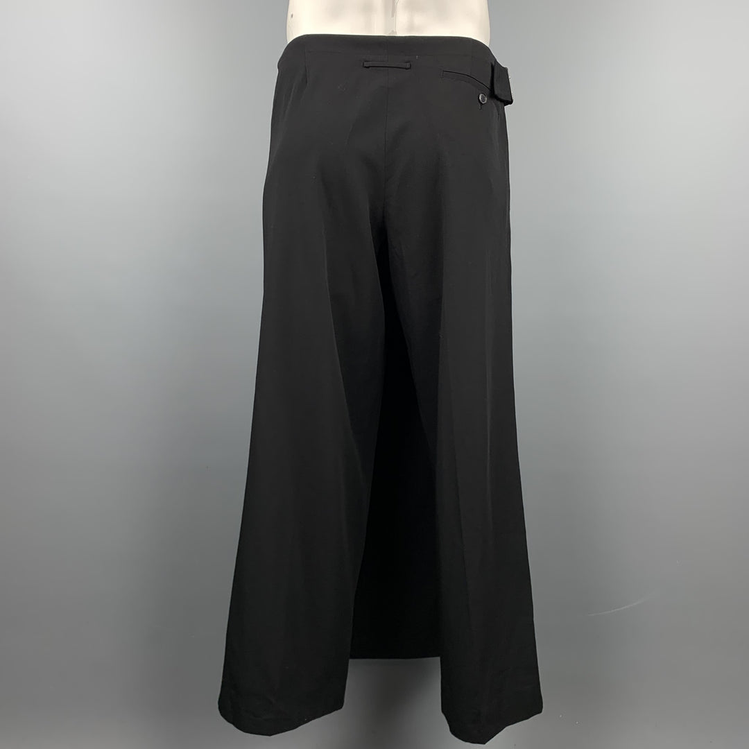 Vintage JEAN PAUL GAULTIER Size 32 Black Wool Back Apron Dress Pants