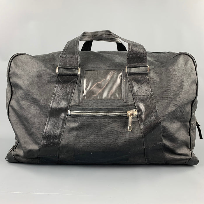 DRIES VAN NOTEN Black Coated Canvas Rectangle Duffle Bag