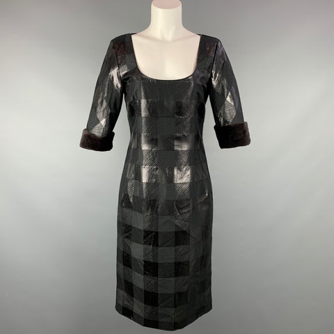GIORGIO ARMANI Size 10 Black Viscose Blend Cocktail Dress