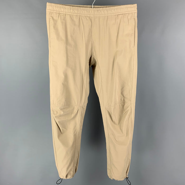 BOTTEGA VENETA Pre-Spring 2020 Size 34 Khaki Cotton Blend Elastic Waistband Casual Pants