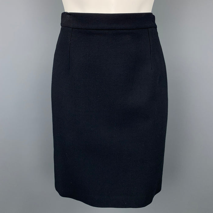MICHAEL KORS Size 2 Black Virgin Wool Blend A-Line Skirt