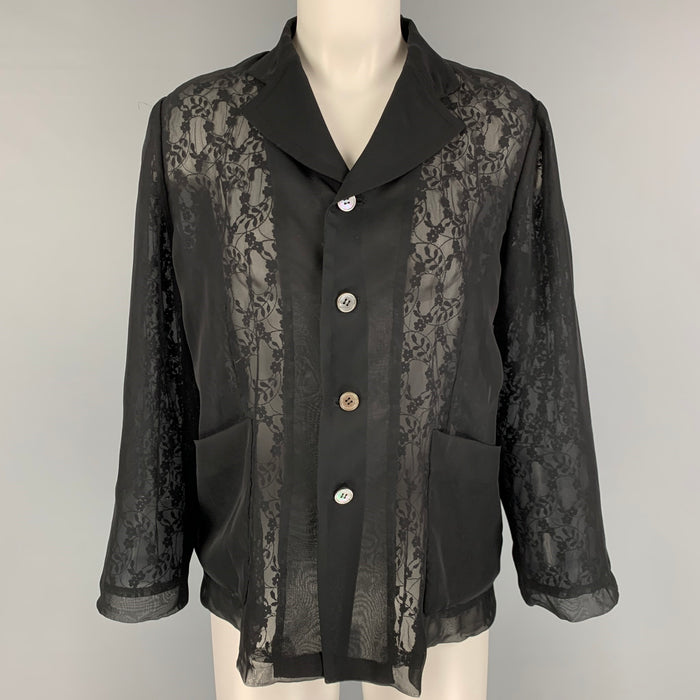 COMME des GARCONS Size L Black See Through Jacket Blazer