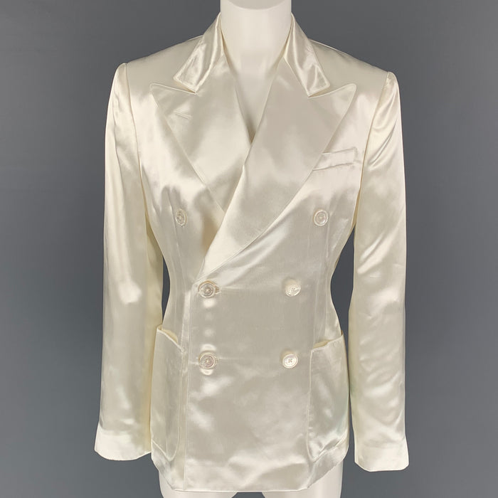 RALPH LAUREN Collection Size 6 Cream Acetate Viscose Jacket Blazer