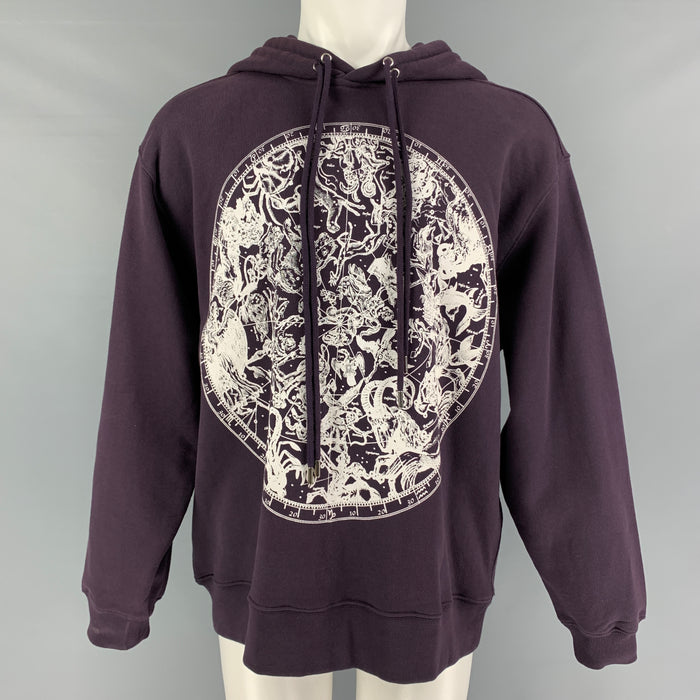 DRIES VAN NOTEN Size S Purple Mauve Zodiac Graphic Cotton Oversized Sweatshirt