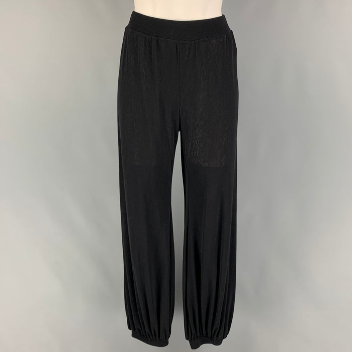 JEAN PAUL GAULTIER SOLEIL Size L Black Nylon Elastic Cuffs Casual Pants
