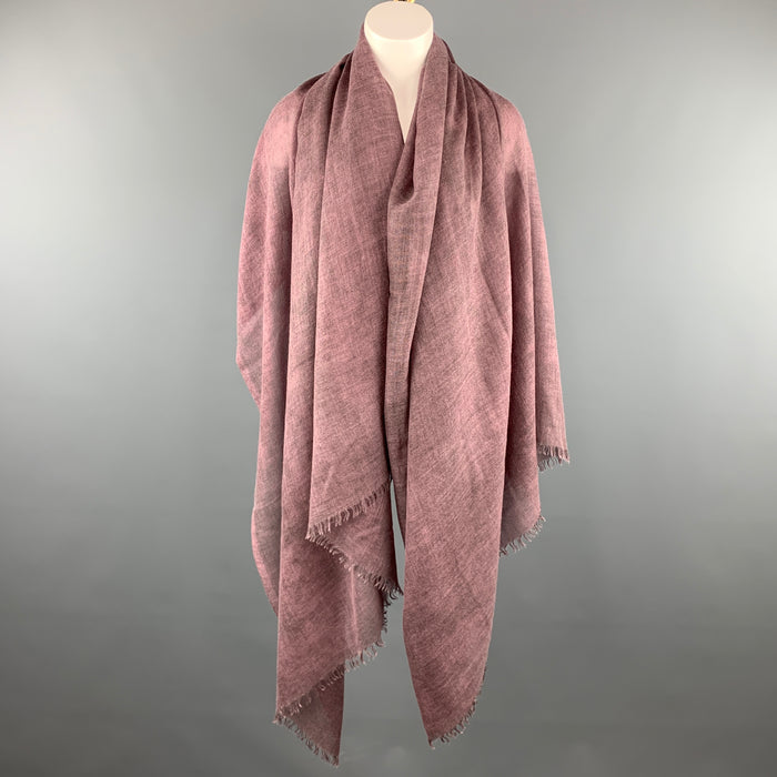 JIL SANDER Oversized Purple Cashmere / Silk Fringe Scarf