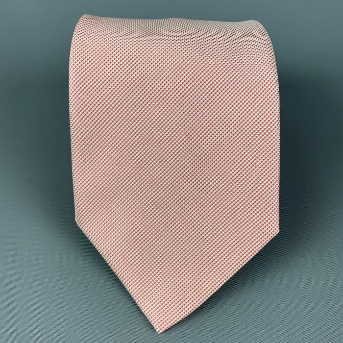 BRIONI Pink White Nailhead Silk Tie