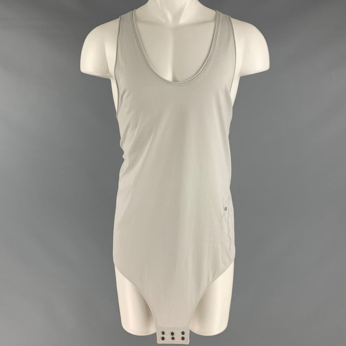 RICK OWENS x CHAMPION Size XXL Grey Embroidery Cotton Snaps Tank Top Bodysuit