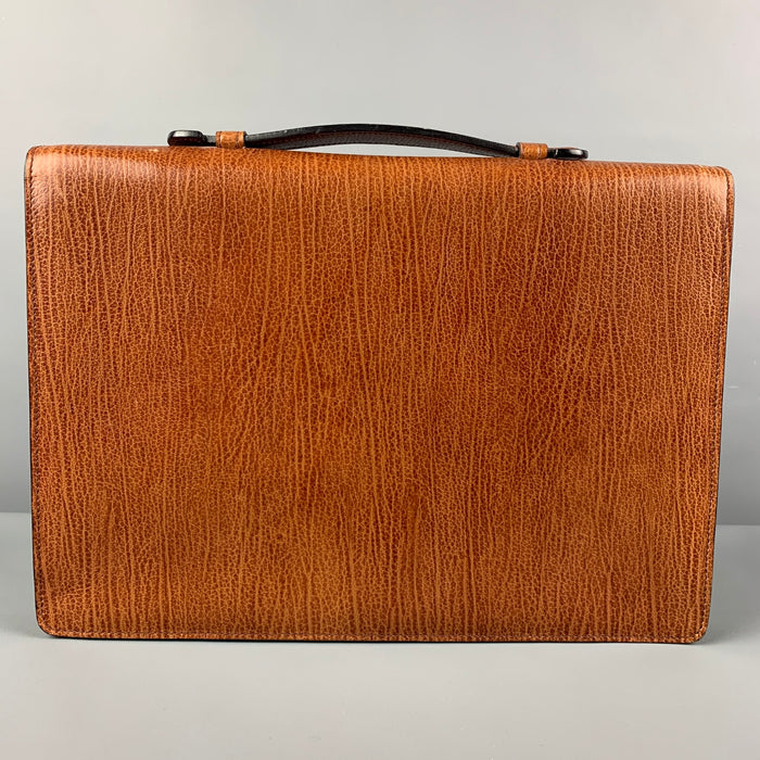 BALLY Cognac Leather 3 Ring Binder