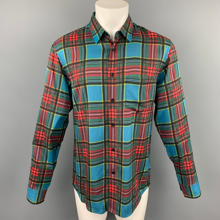 MARC JACOBS Size S Multi-Color Plaid Viscose Button Up Long Sleeve Shirt