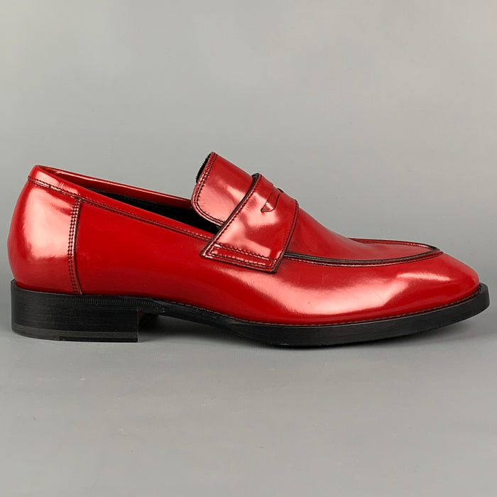 PAUL SMITH Mocasines sin cordones de cuero rojo talla 8