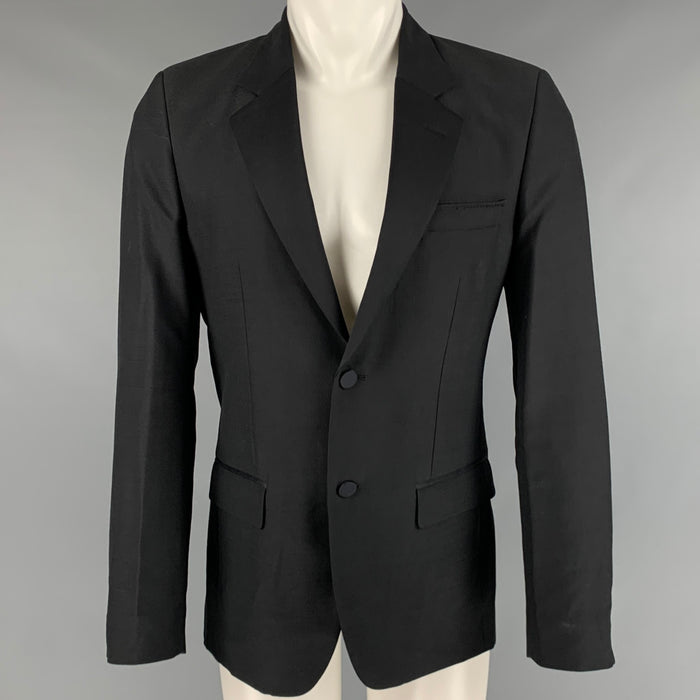 MARC JACOBS Size 38 Black Wool Polyester Tuxedo Sport Coat