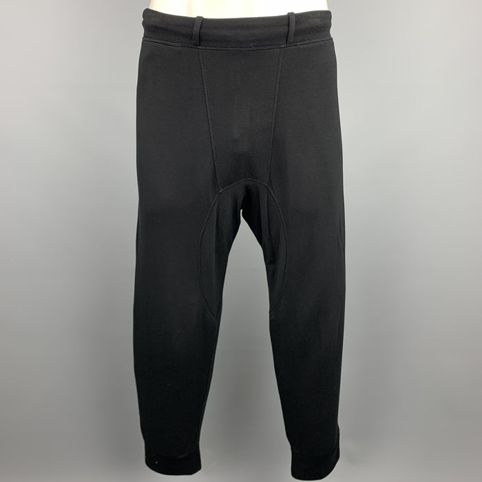 NEIL BARRETT Size L Black Viscose Drop-Crotch Casual Pants
