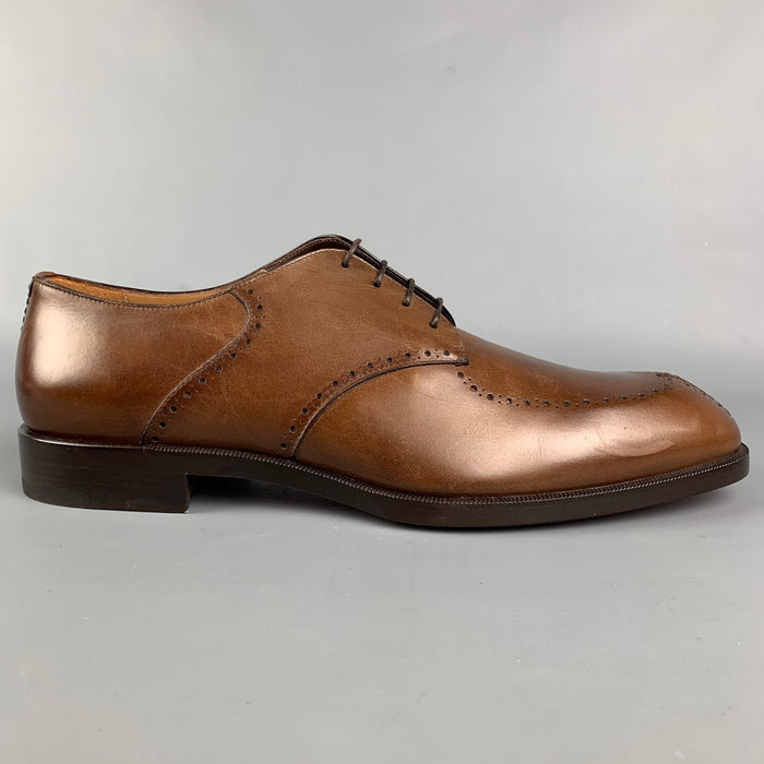 CHRISTIAN LOUBOUTIN Size 12 Brown Perforated Leather Oxford Lace Up Shoes
