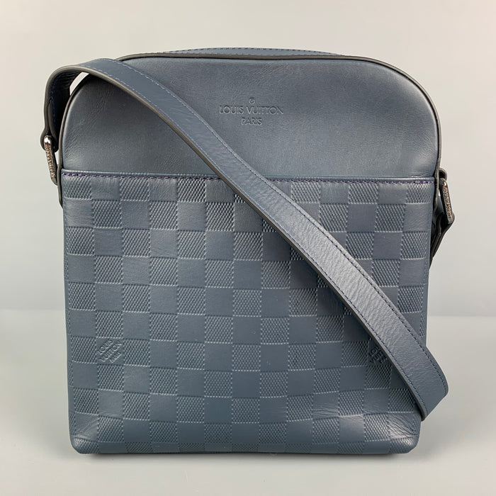 LOUIS VUITTON Blue Leather Damier Infini District Pochette Bag