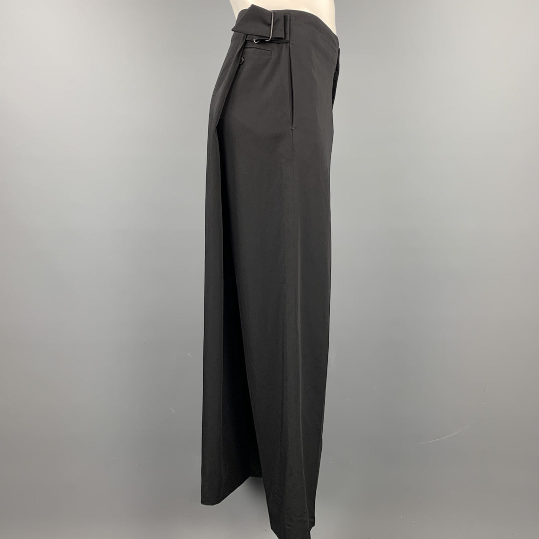Vintage JEAN PAUL GAULTIER Size 32 Black Wool Back Apron Dress Pants