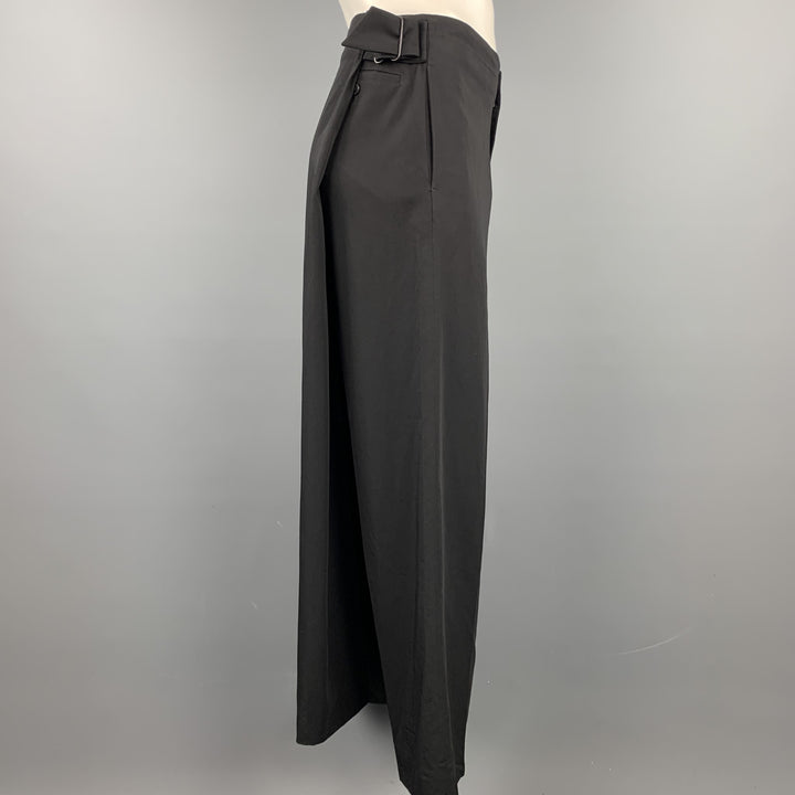 Vintage JEAN PAUL GAULTIER Size 32 Black Wool Back Apron Dress Pants
