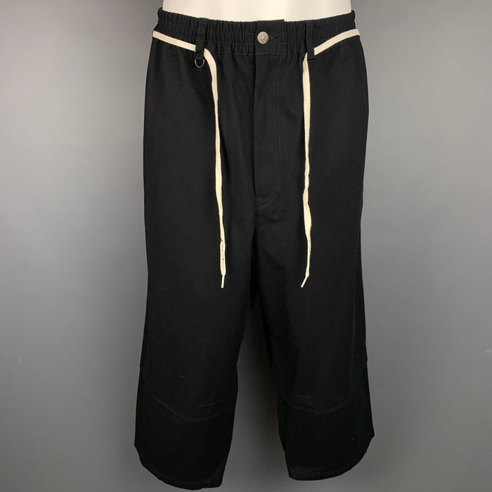 Y-3 by YOHJI YAMAMOTO Size M Black Cotton Elastic Wide Leg Casual Pants