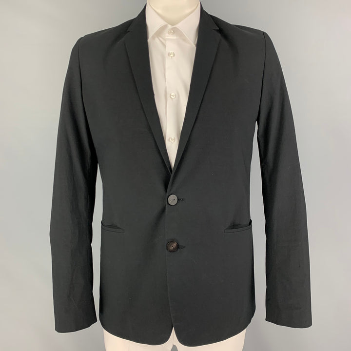 LABEL EN CONSTRUCTION Taille 42 Manteau de sport à simple boutonnage en coton noir