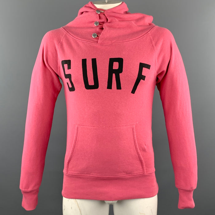 KAPITAL Size M Pink Graphic Cotton Hooded Sweatshirt