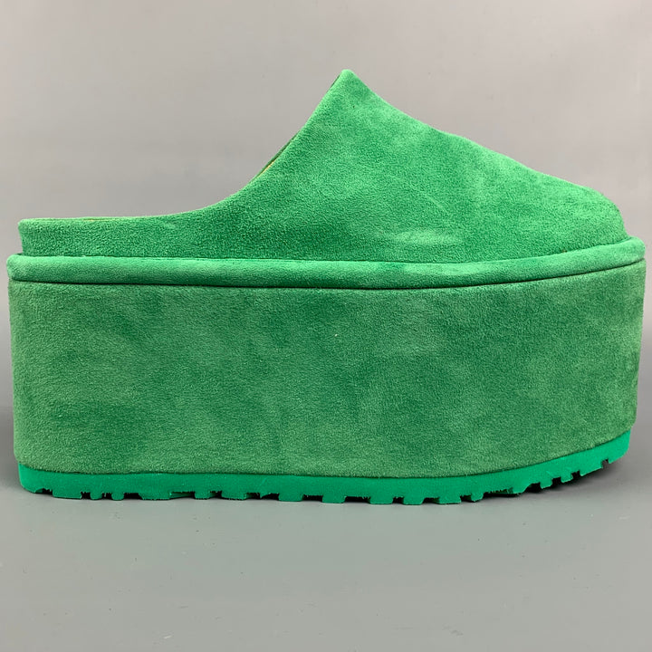 UGG x MOLLY GODDARD Size 7 Green Suede Platform Flats