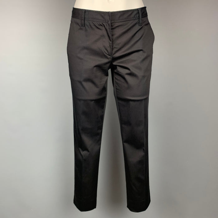 MIU MIU Size 2 Black Cotton Blend Narrow Leg Dress Pants