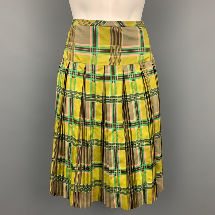 MARC by MARC JACOBS Talla 8 Falda de seda verde chartreuse