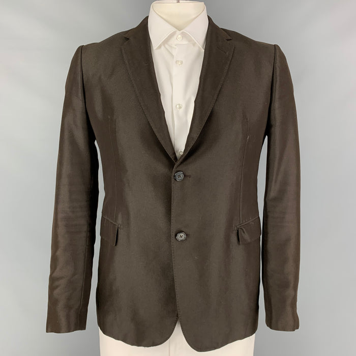 MARNI Size 42 Brown Cotton Polyester Notch Lapel Sport Coat
