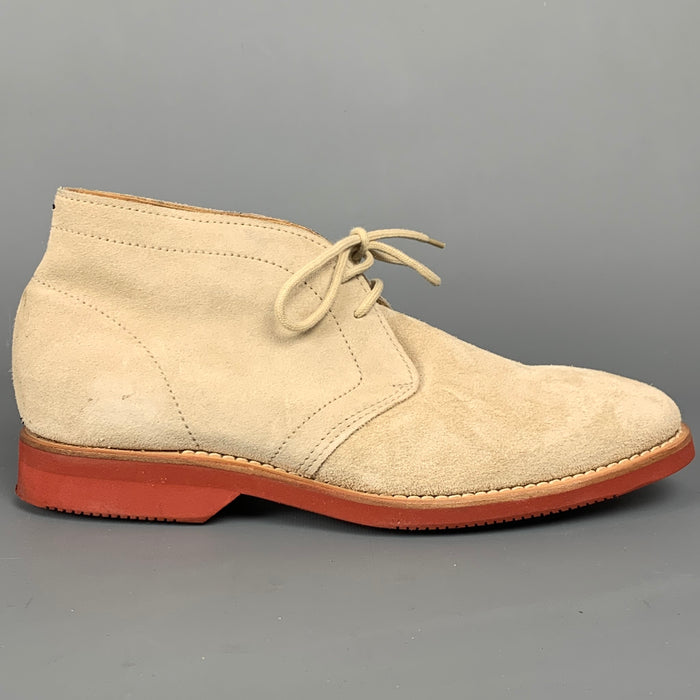 BRUNELLO CUCINELLI Camoscio Size 8.5 Stone Suede Ankle Boots