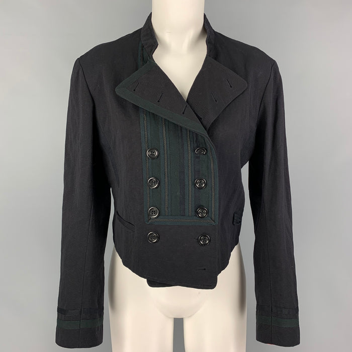 DRIES VAN NOTEN Size M Black Cotton Blend Double Breasted Jacket