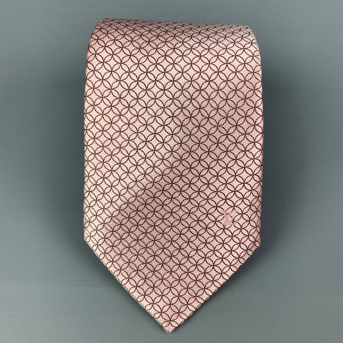 LOUIS VUITTON Rose Brown Jacquard Silk Tie