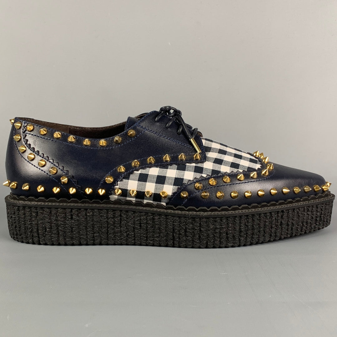 MICHAEL KORS Taille 11 Chaussures à plateforme cloutées en cuir blanc marine