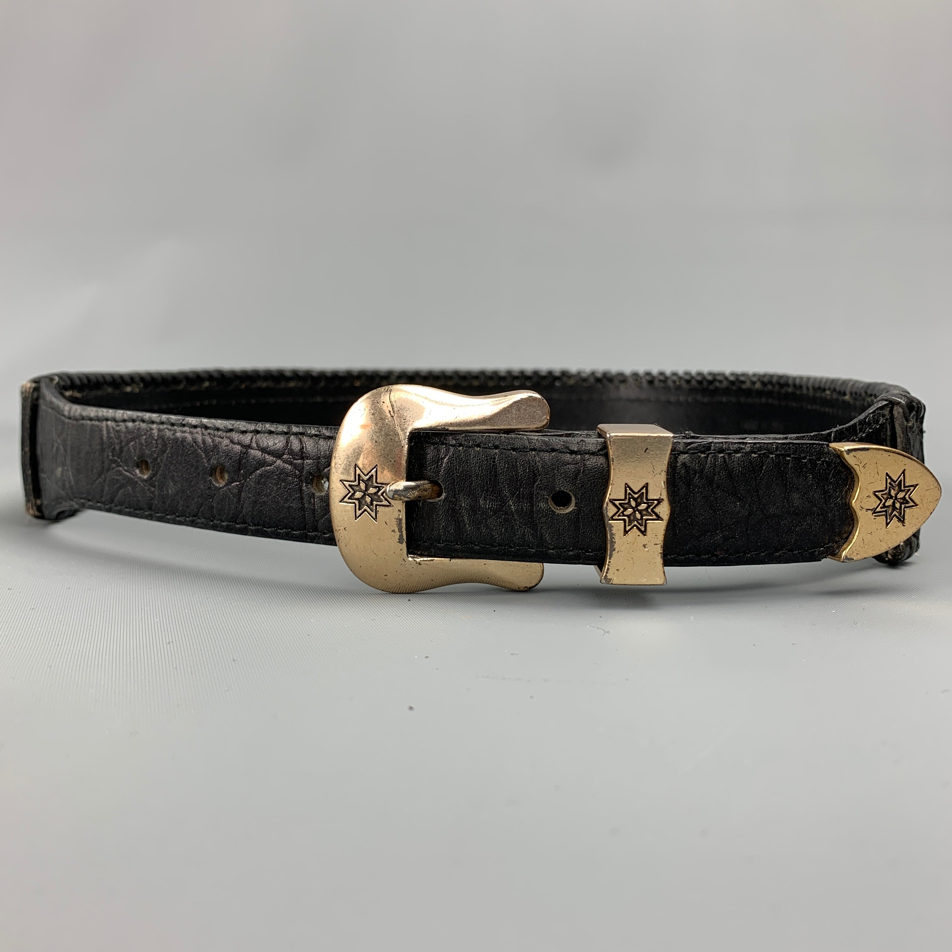 VINTAGE Size M Black & Blue Gammon Shire Leather Belt – Sui 