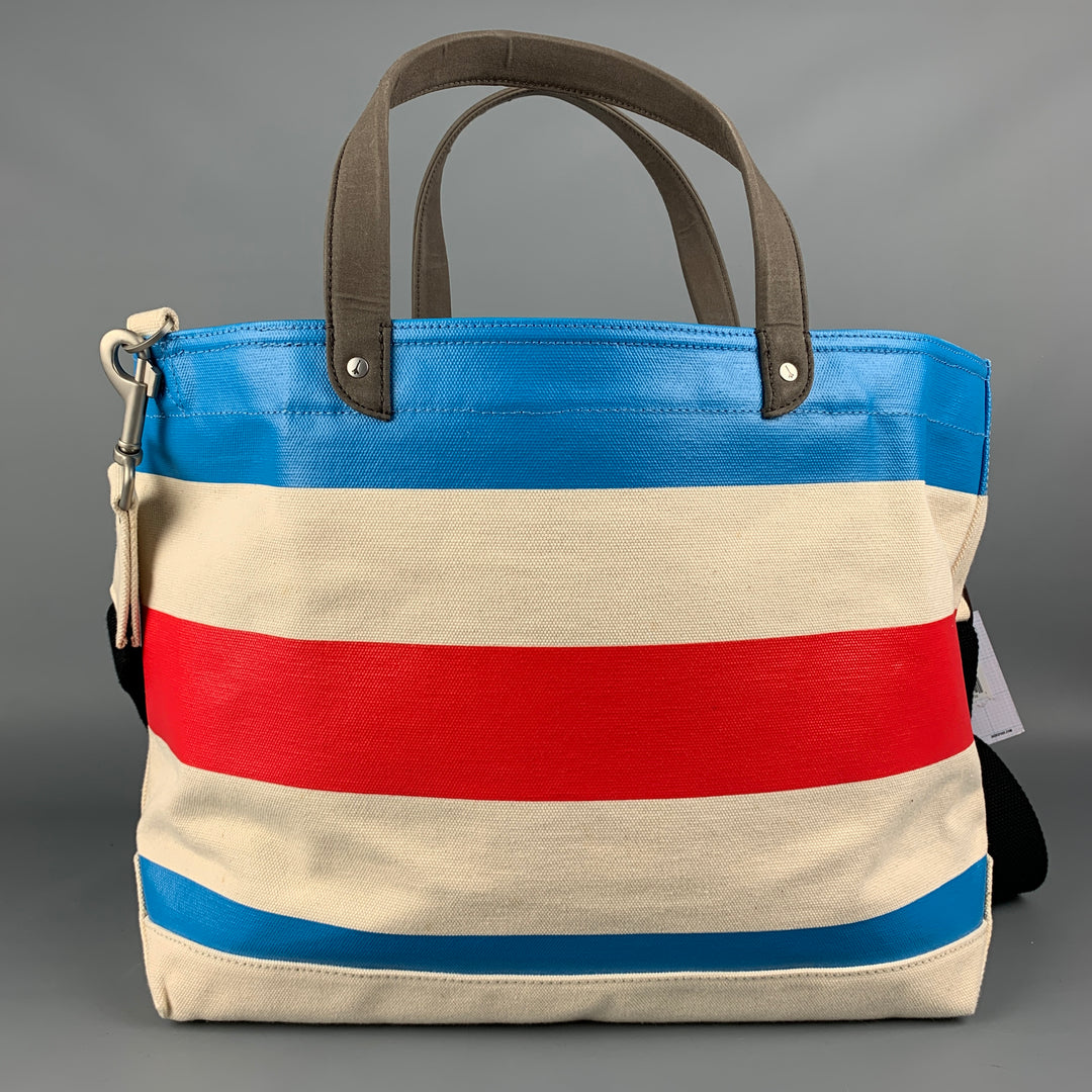 JACK SPADE Bolso tote de lona de algodón con rayas multicolores