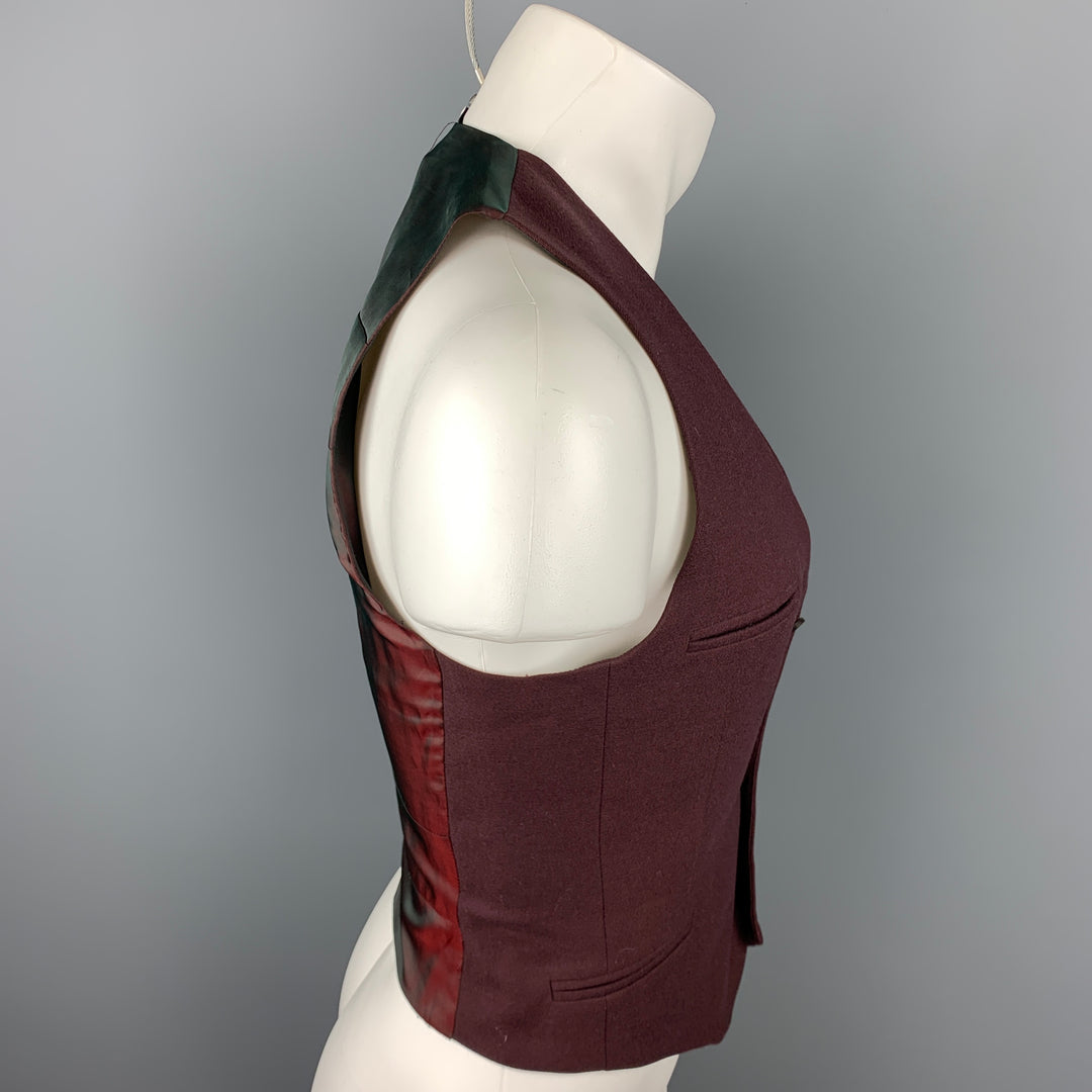 MARC by MARC JACOBS Size S Burgundy Wool Buttoned Vest