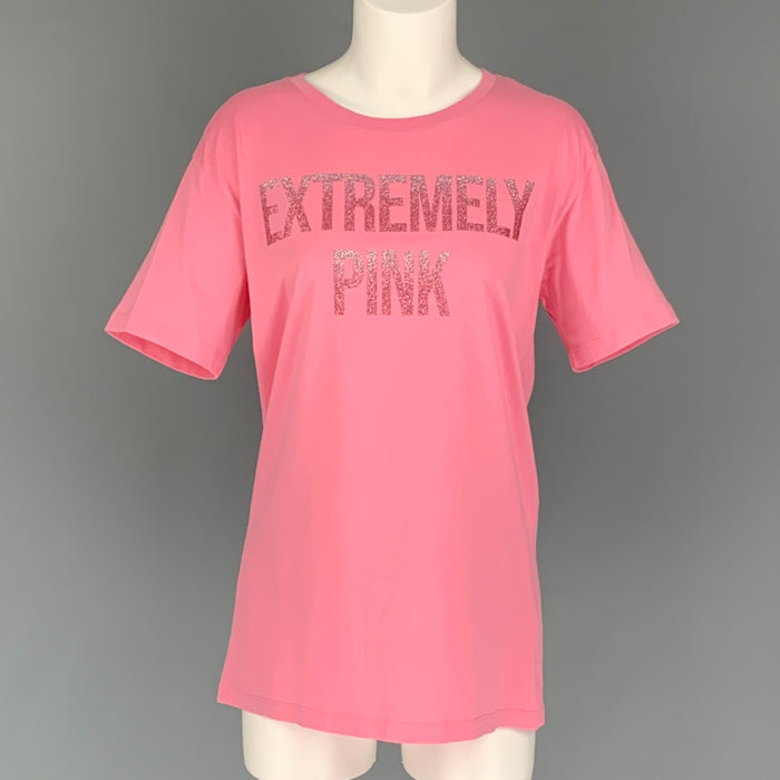 RED VALENTINO Size XS Pink Graphic Cotton Crew-Neck T-shirt