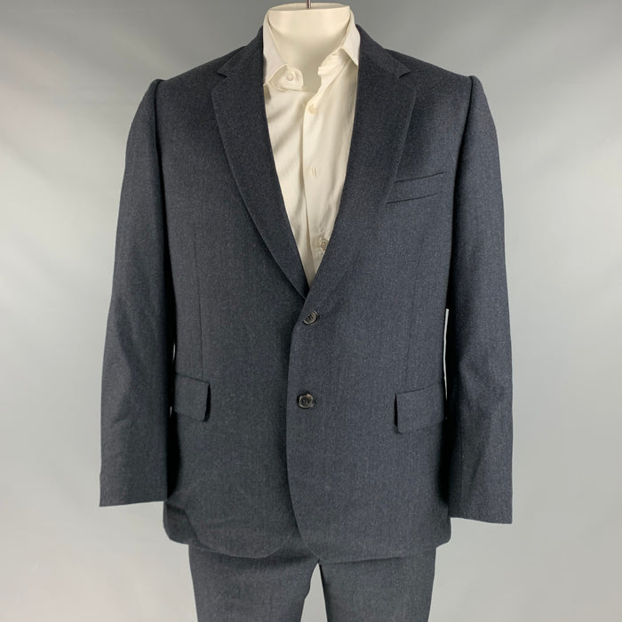 PAUL SMITH Talla 42 Traje con solapa de muesca de seda y lana azul marino