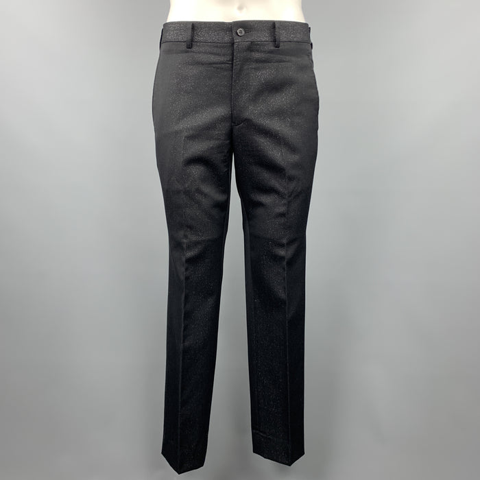 COMME des GARCONS HOMME PLUS Size M Black Sparkle Wool Blend Dress Pants