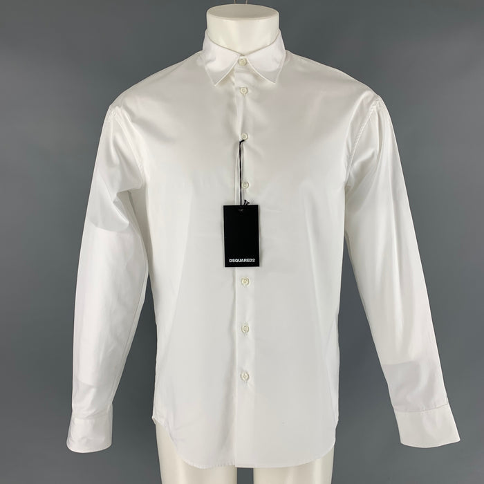 DSQUARED2 Size XS White Black Graphic Cotton Button Up Long Sleeve Shirt