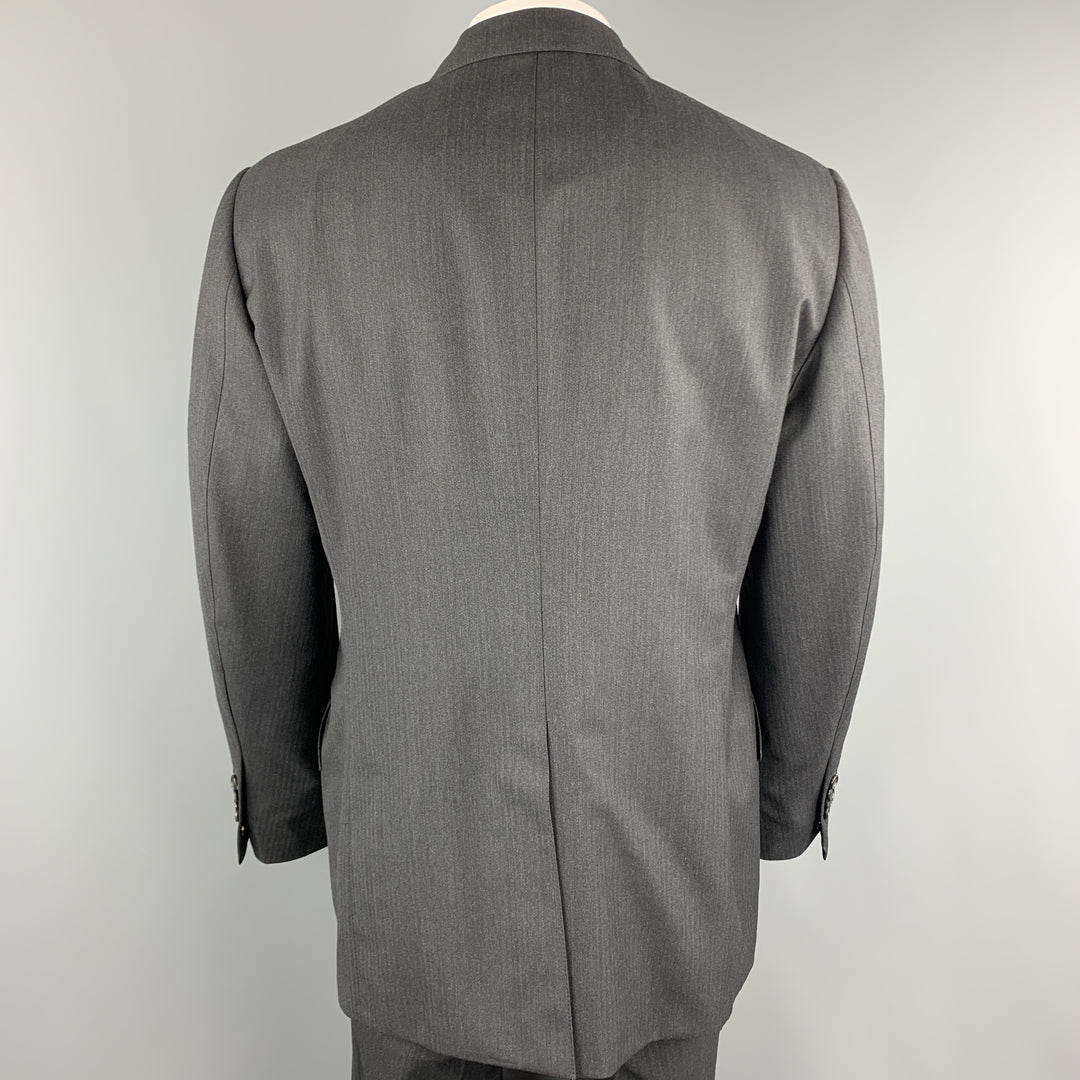 TOM FORD Taille 50 Costume à revers cranté en laine anthracite à chevrons